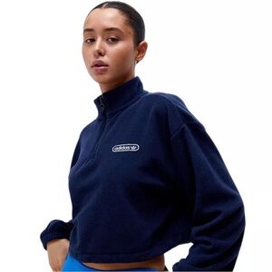 Adidas Athletic League 1/4 Zip Crop Navy